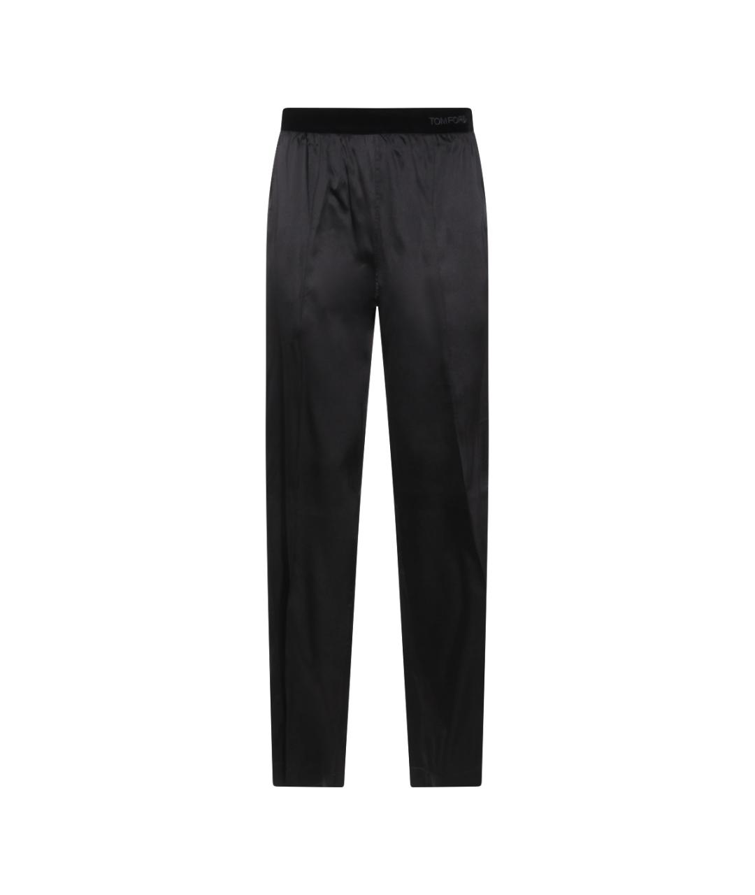 TOM FORD Черные шелковые прямые брюки, фото 1