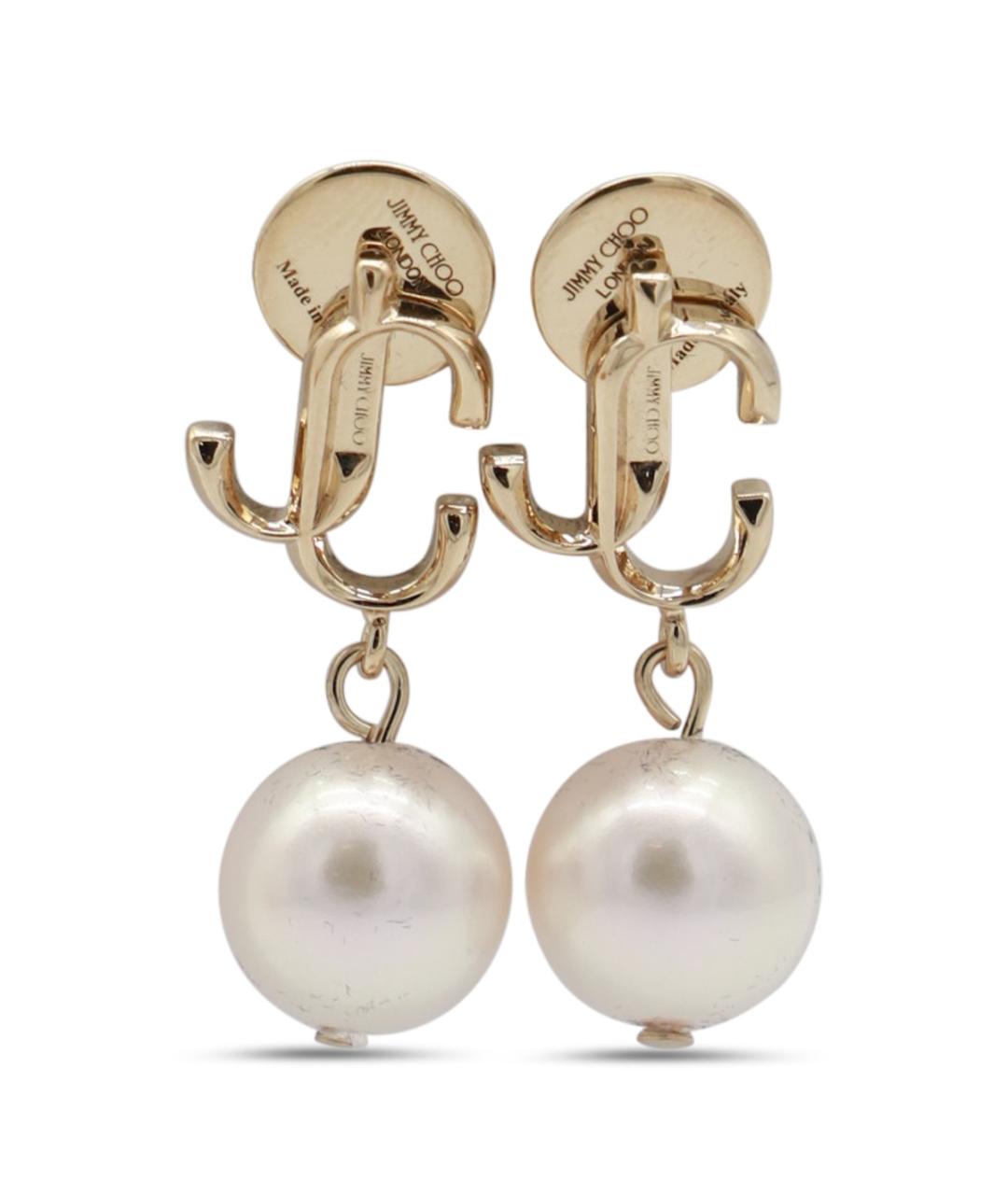 JIMMY CHOO Золотые металлические серьги, фото 1