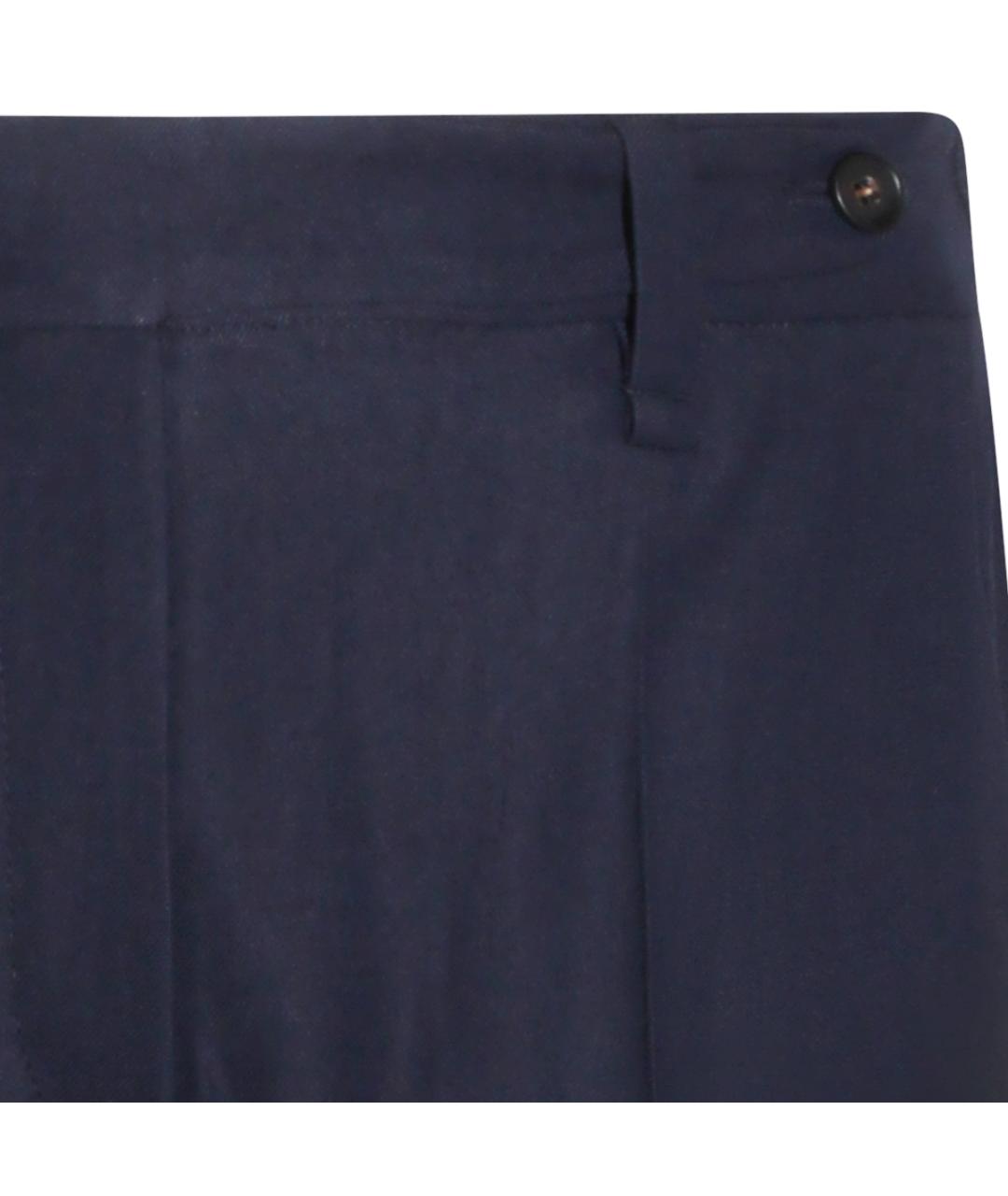 BRUNELLO CUCINELLI Синие вискозные прямые брюки, фото 4