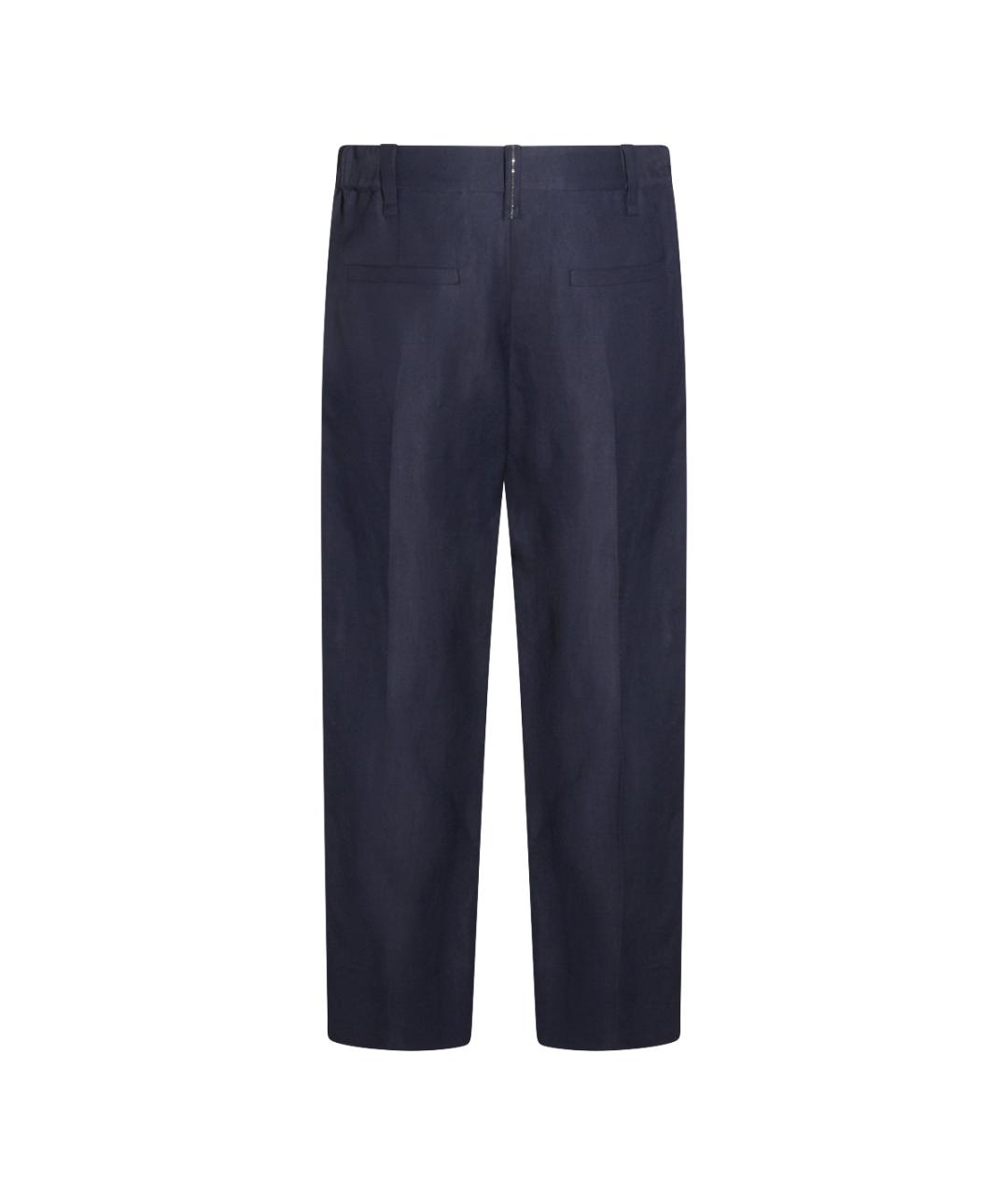 BRUNELLO CUCINELLI Синие вискозные прямые брюки, фото 3