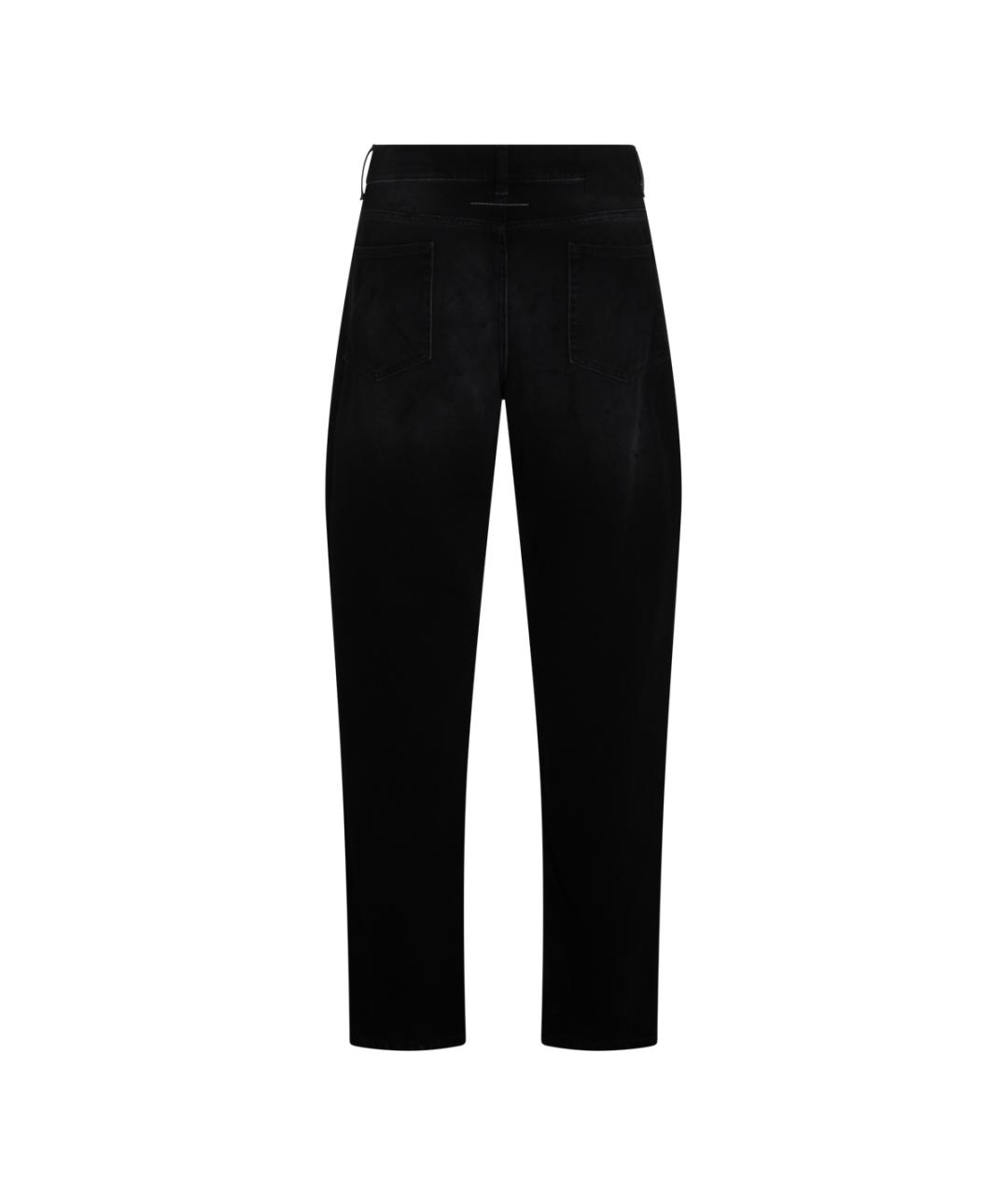 MM6 MAISON MARGIELA Черные хлопковые прямые джинсы, фото 2