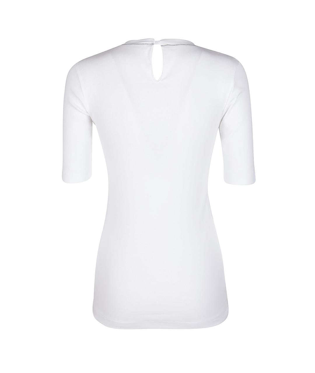 BRUNELLO CUCINELLI Белый хлопко-эластановый джемпер / свитер, фото 2