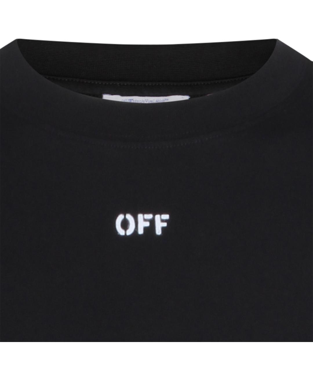 OFF-WHITE Черная хлопковая футболка, фото 3