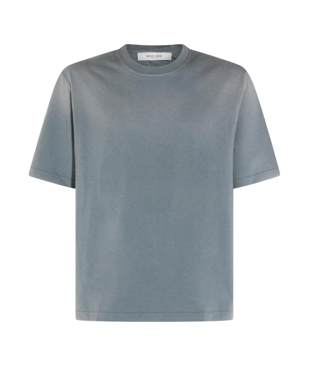 GOLDEN GOOSE DELUXE BRAND Голубая хлопковая футболка, фото 1