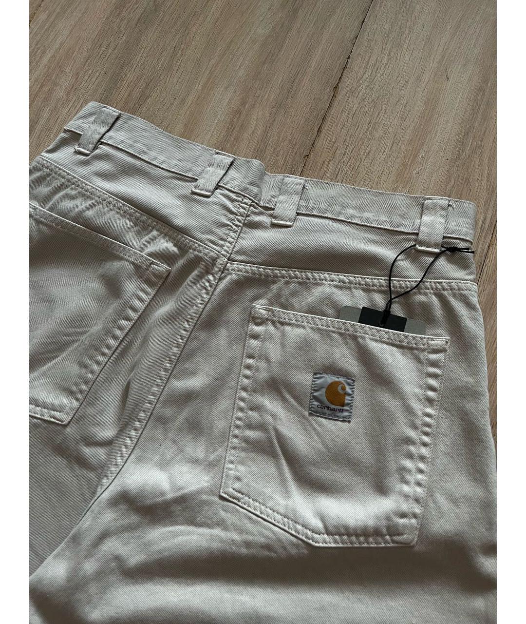 CARHARTT WIP Бежевые хлопковые повседневные брюки, фото 4