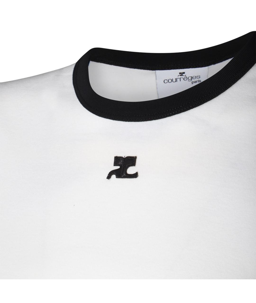 COURREGES Белая хлопковая футболка, фото 3