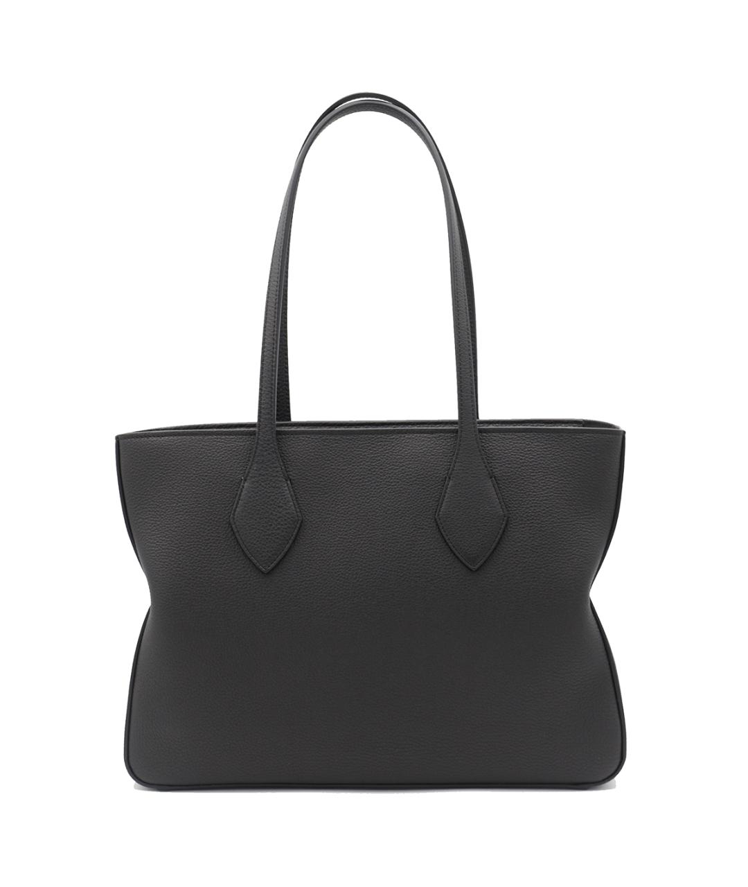 FERRAGAMO Черная кожаная сумка тоут, фото 3