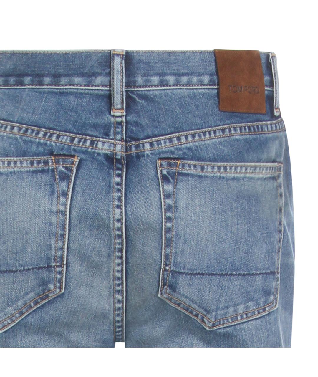 TOM FORD Синие хлопковые прямые джинсы, фото 4