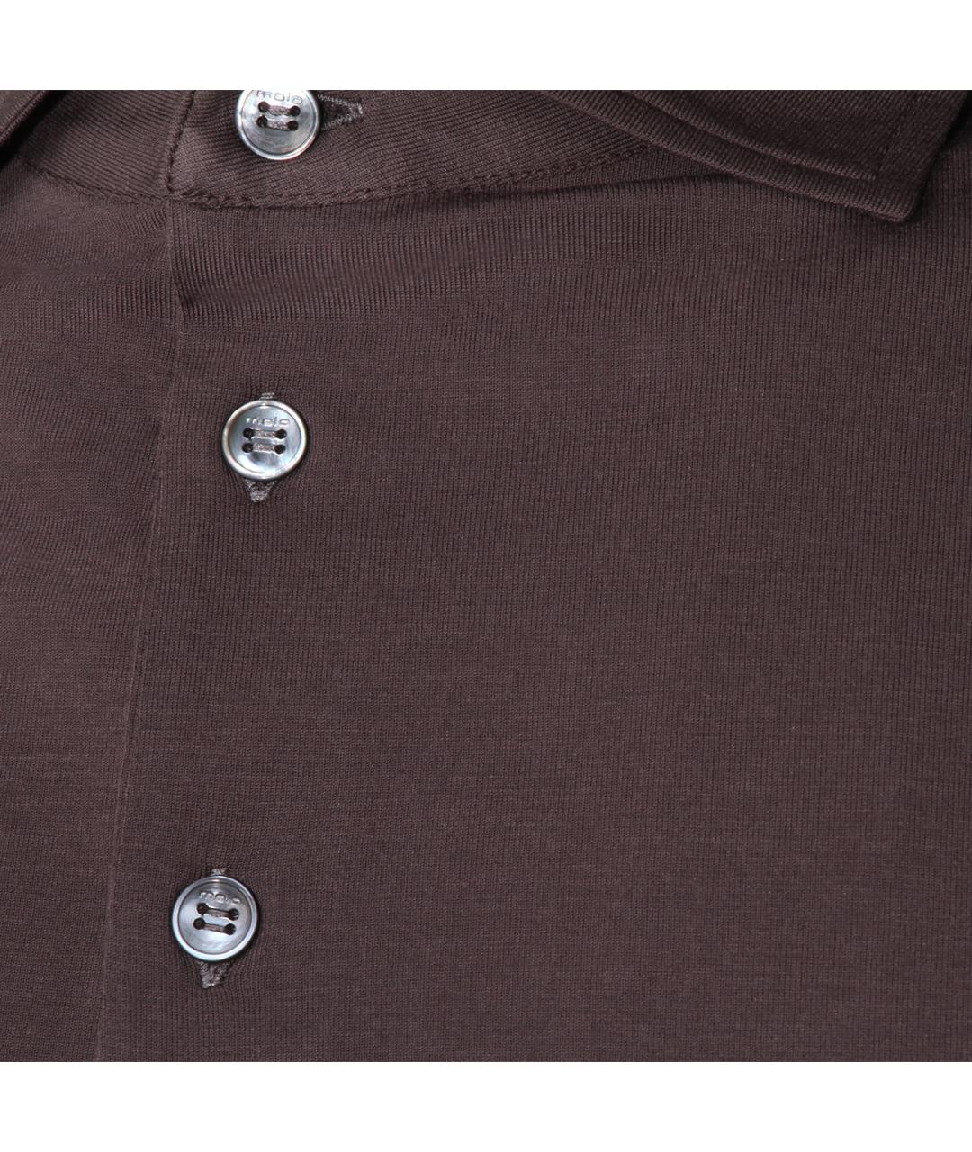 MALO Коричневое хлопковое поло с коротким рукавом, фото 3