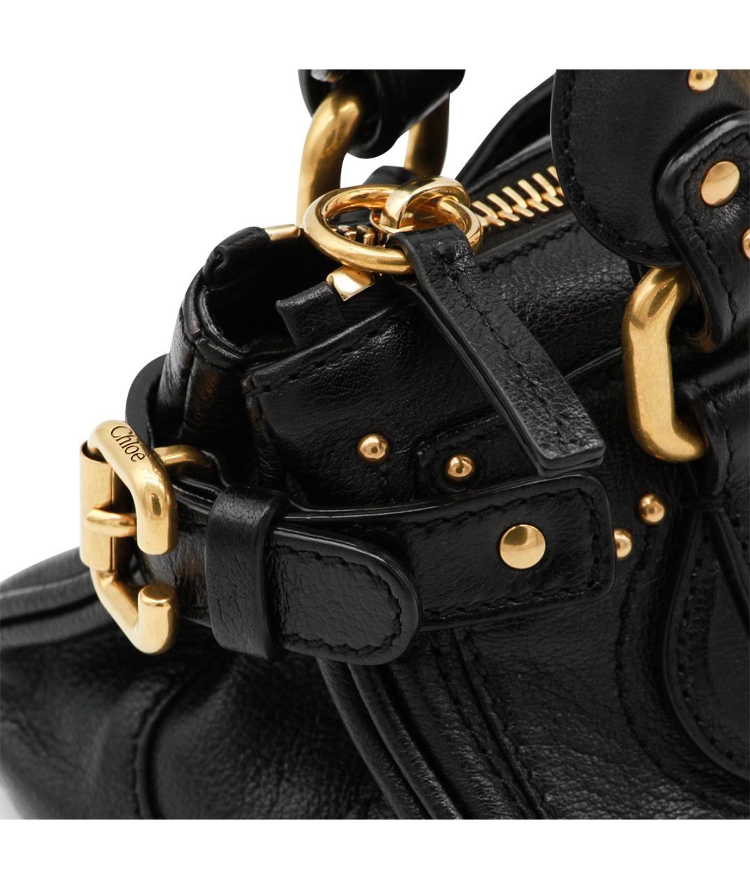 CHLOE Черная кожаная сумка тоут, фото 4