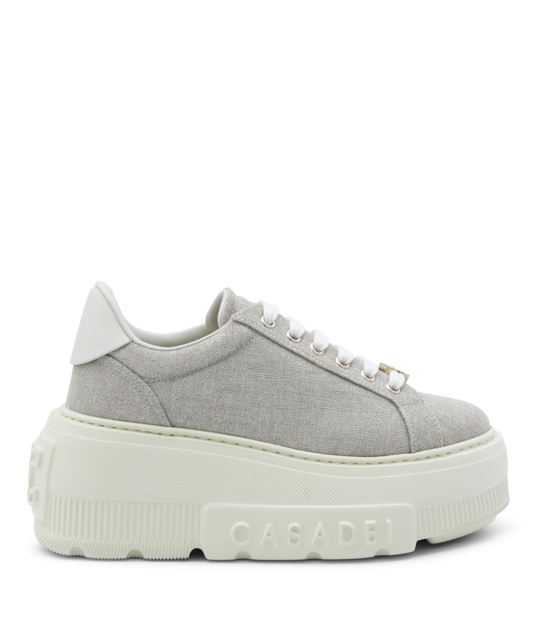 CASADEI Бежевые текстильные кроссовки, фото 1