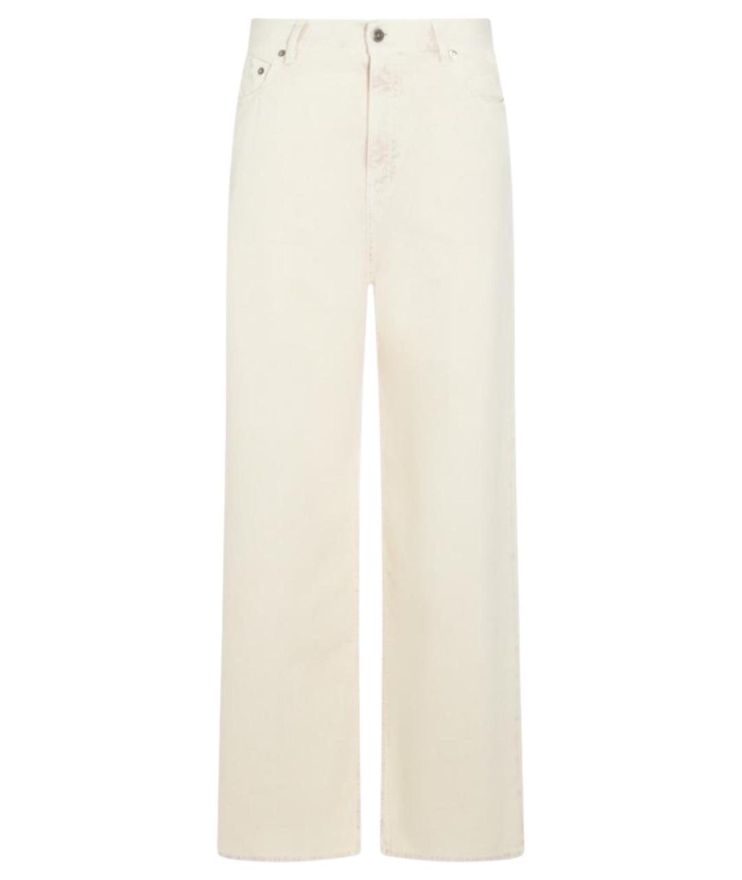 GOLDEN GOOSE DELUXE BRAND Бежевые хлопковые прямые джинсы, фото 1