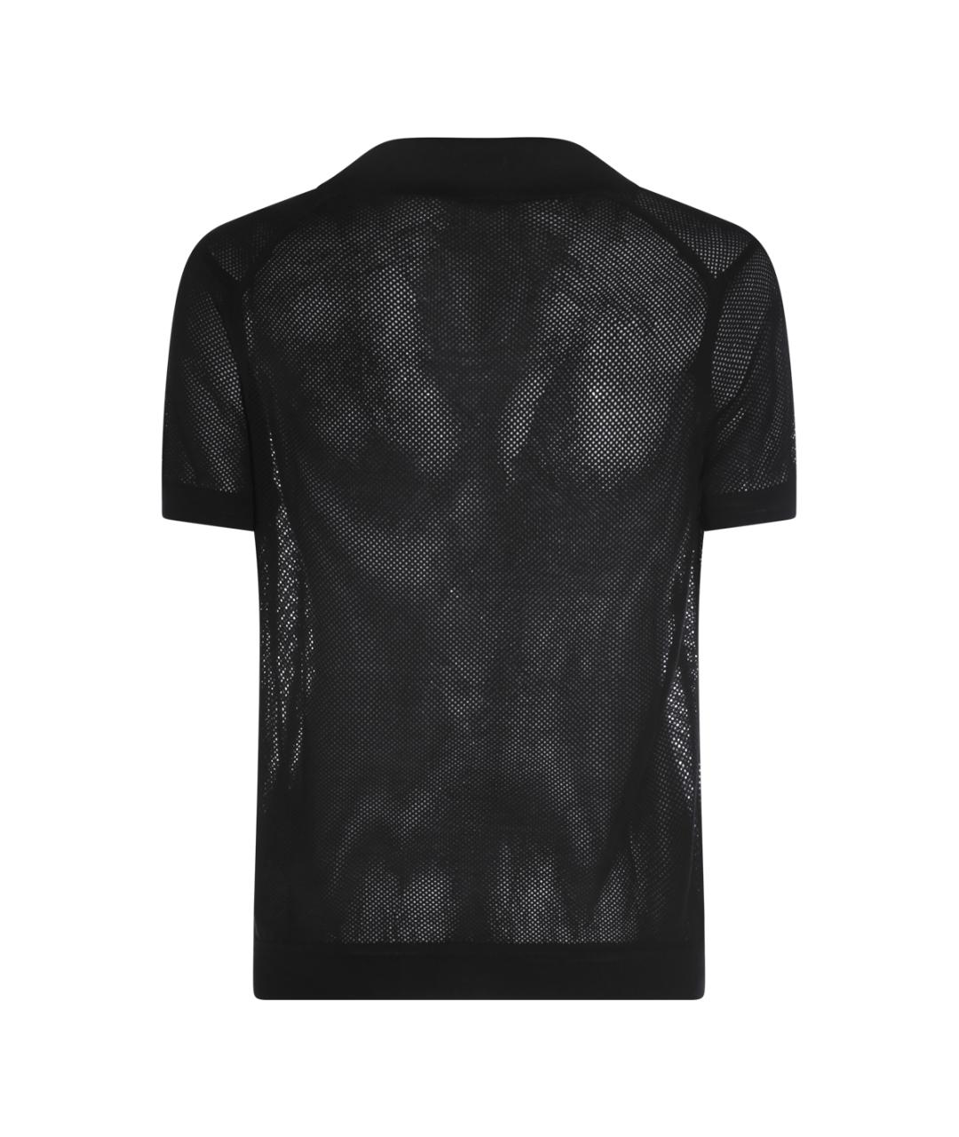 TOM FORD Черное поло с коротким рукавом, фото 2