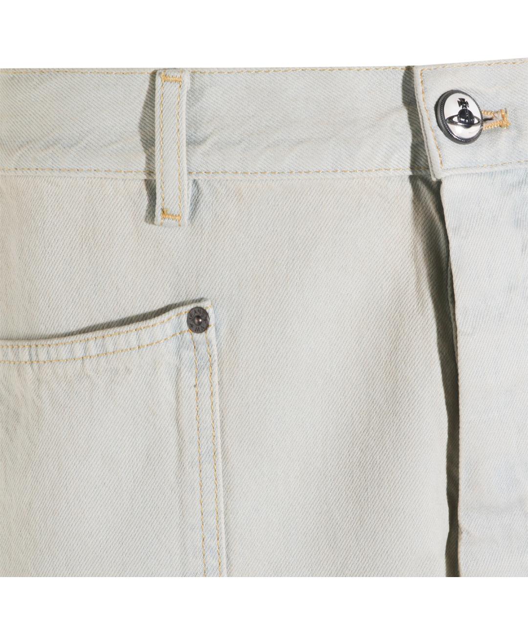 VIVIENNE WESTWOOD Голубые хлопковые прямые джинсы, фото 3