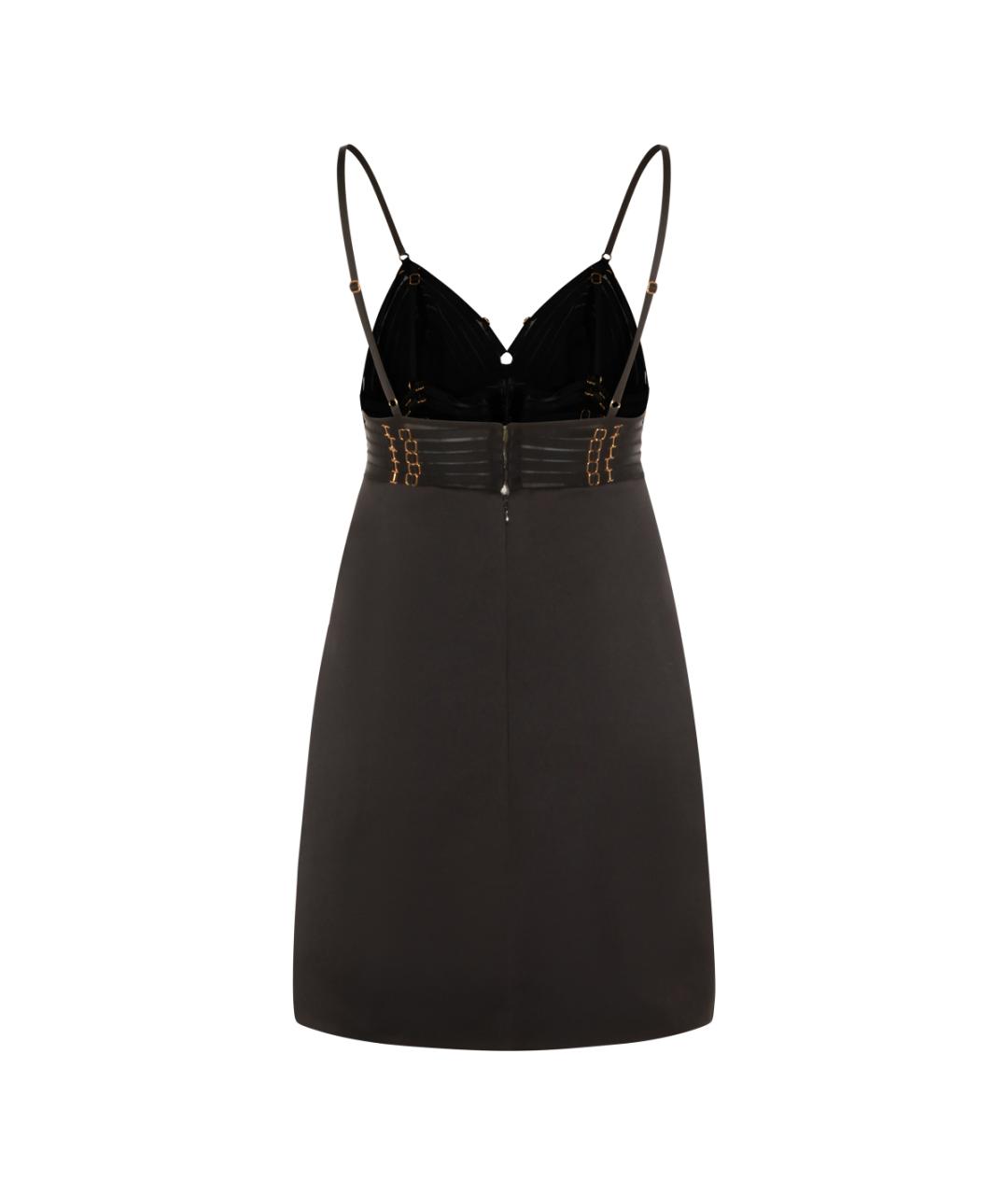 ELISABETTA FRANCHI Черное полиэстеровое вечернее платье, фото 2