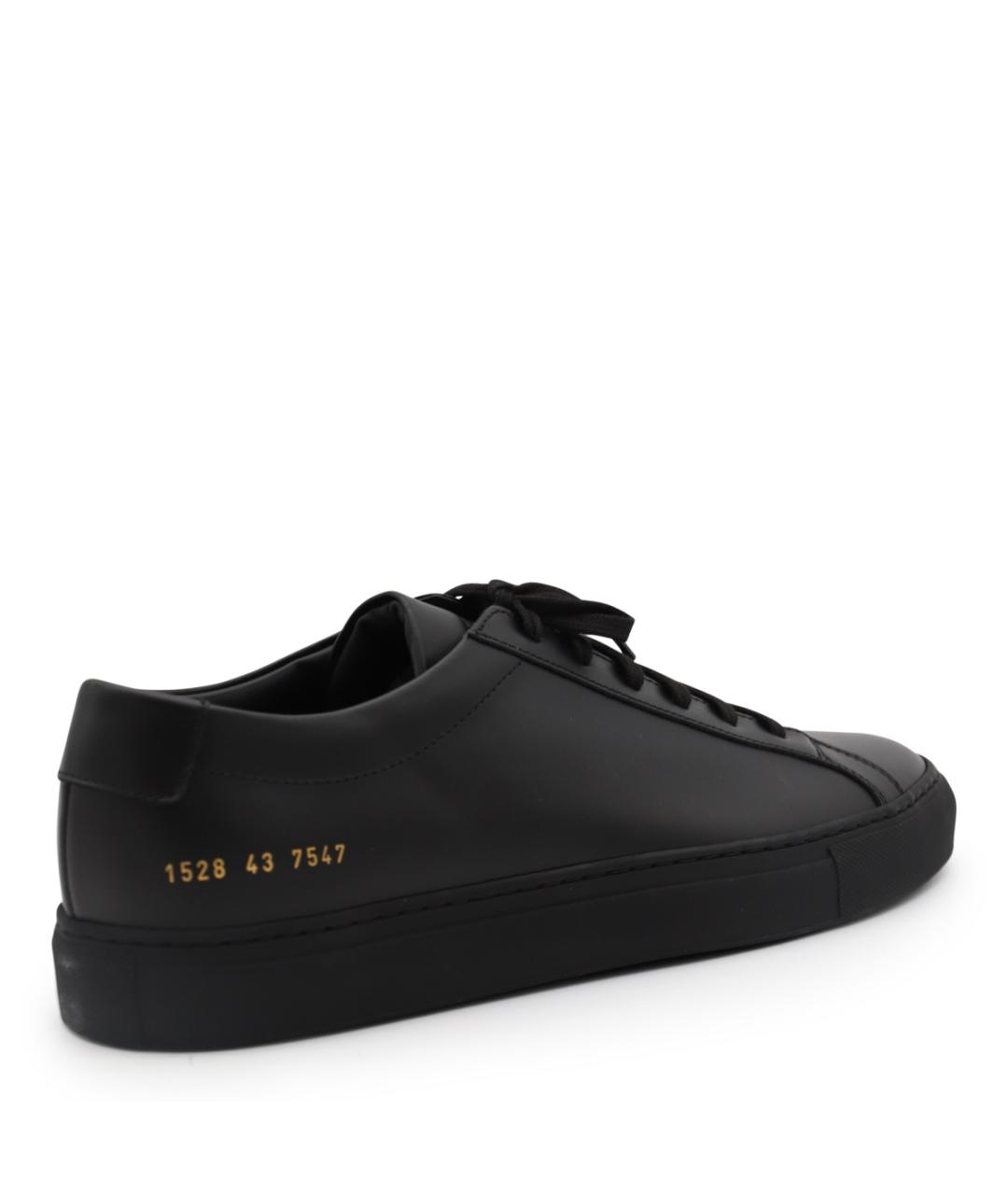 COMMON PROJECTS Черные кожаные низкие кроссовки / кеды, фото 3