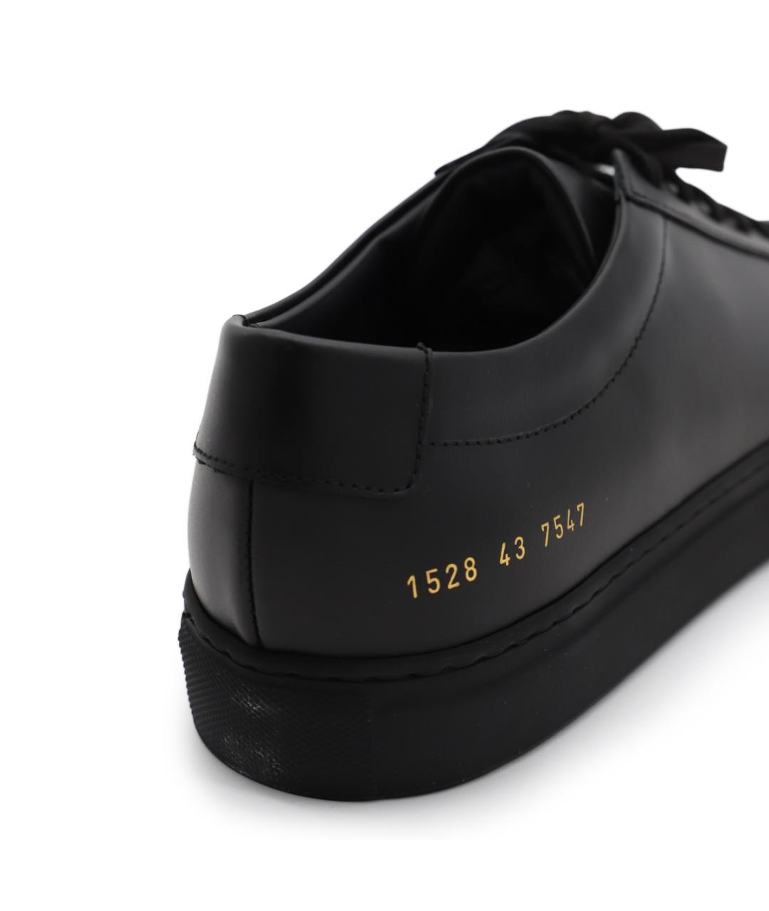 COMMON PROJECTS Черные кожаные низкие кроссовки / кеды, фото 4
