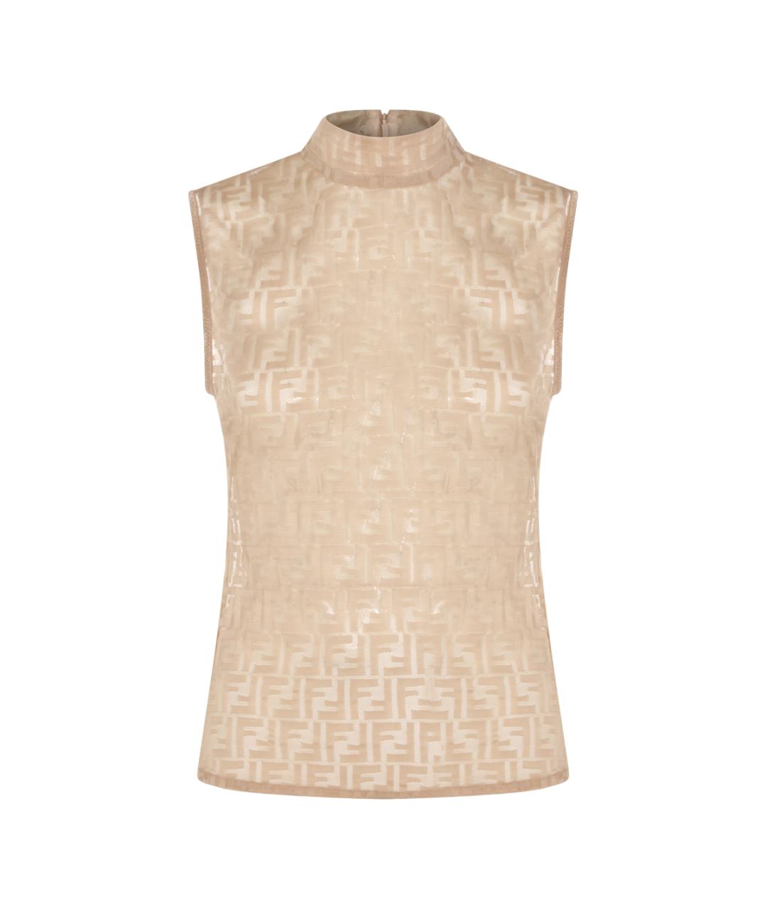 FENDI Бежевая майка, фото 1