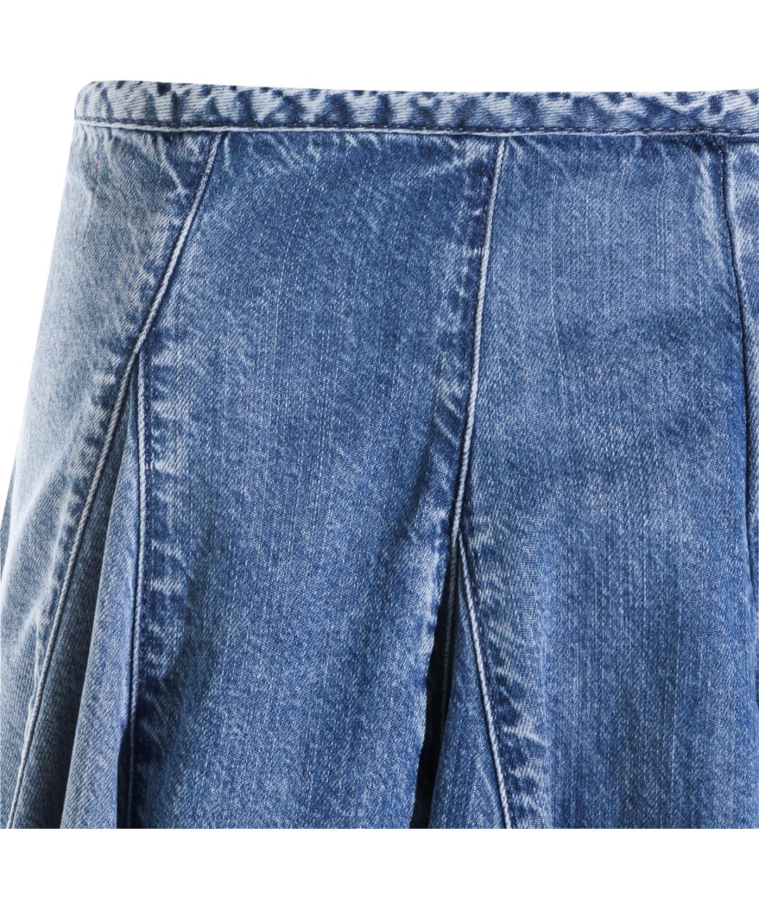 DIESEL Синяя хлопковая юбка миди, фото 3
