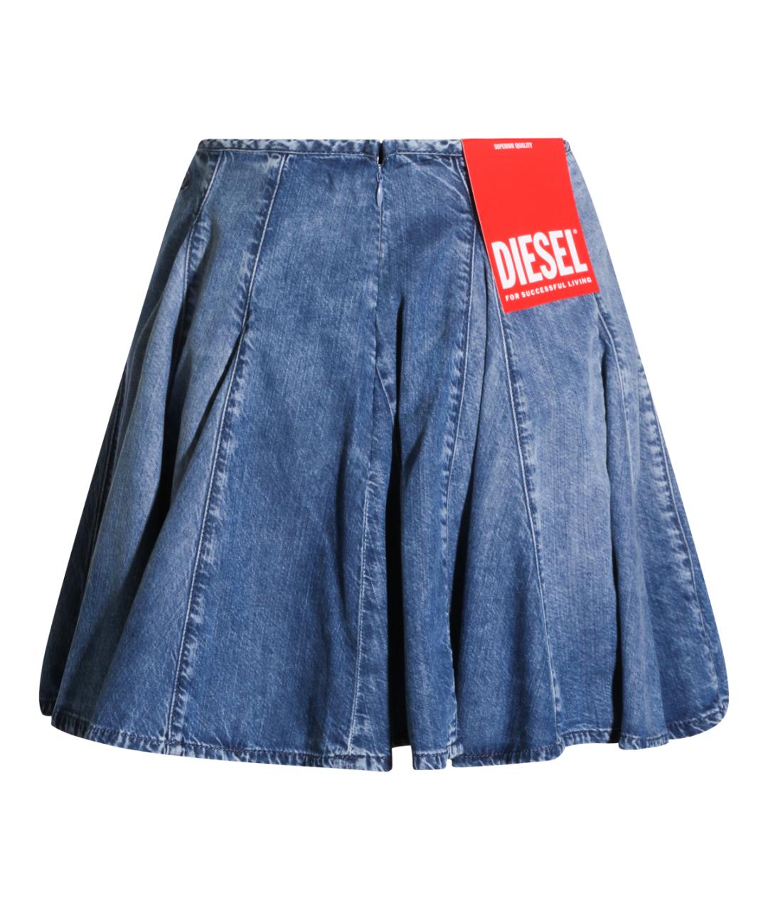 DIESEL Синяя хлопковая юбка миди, фото 2