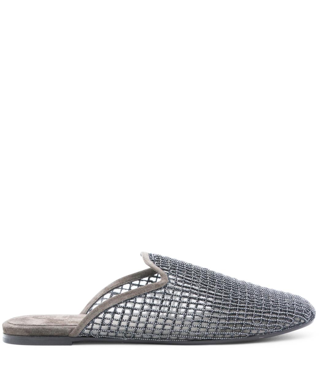 BRUNELLO CUCINELLI Серые замшевые сабо, фото 1