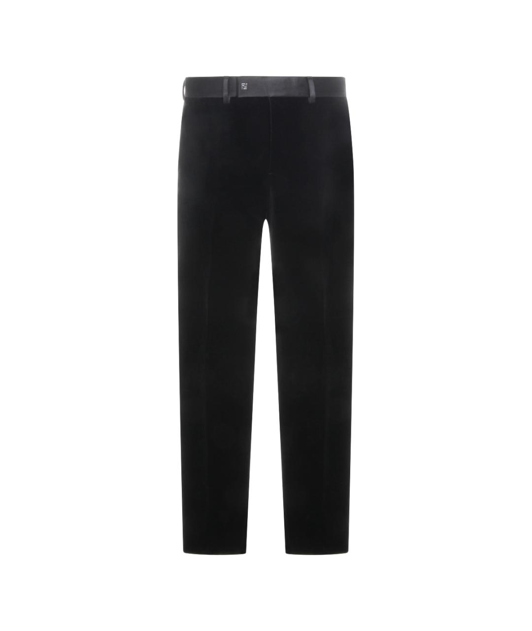FENDI Черные хлопковые повседневные брюки, фото 1