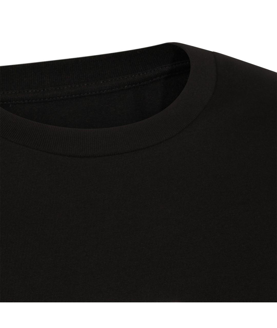 JIL SANDER Черная хлопковая футболка, фото 3