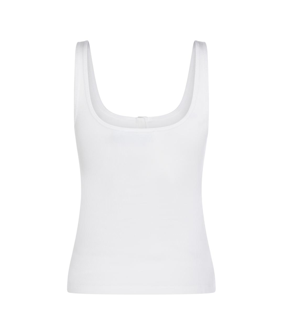 BLUMARINE Белая хлопко-эластановая майка, фото 2