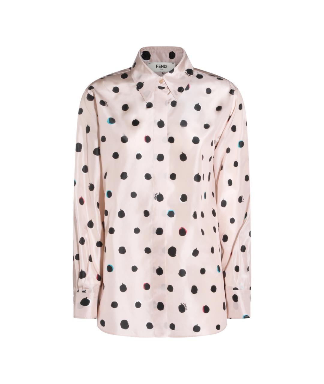 FENDI Бежевая шелковая рубашка, фото 1