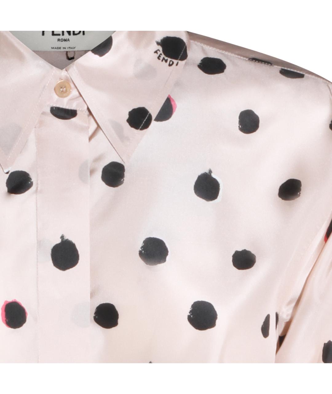 FENDI Бежевая шелковая рубашка, фото 3
