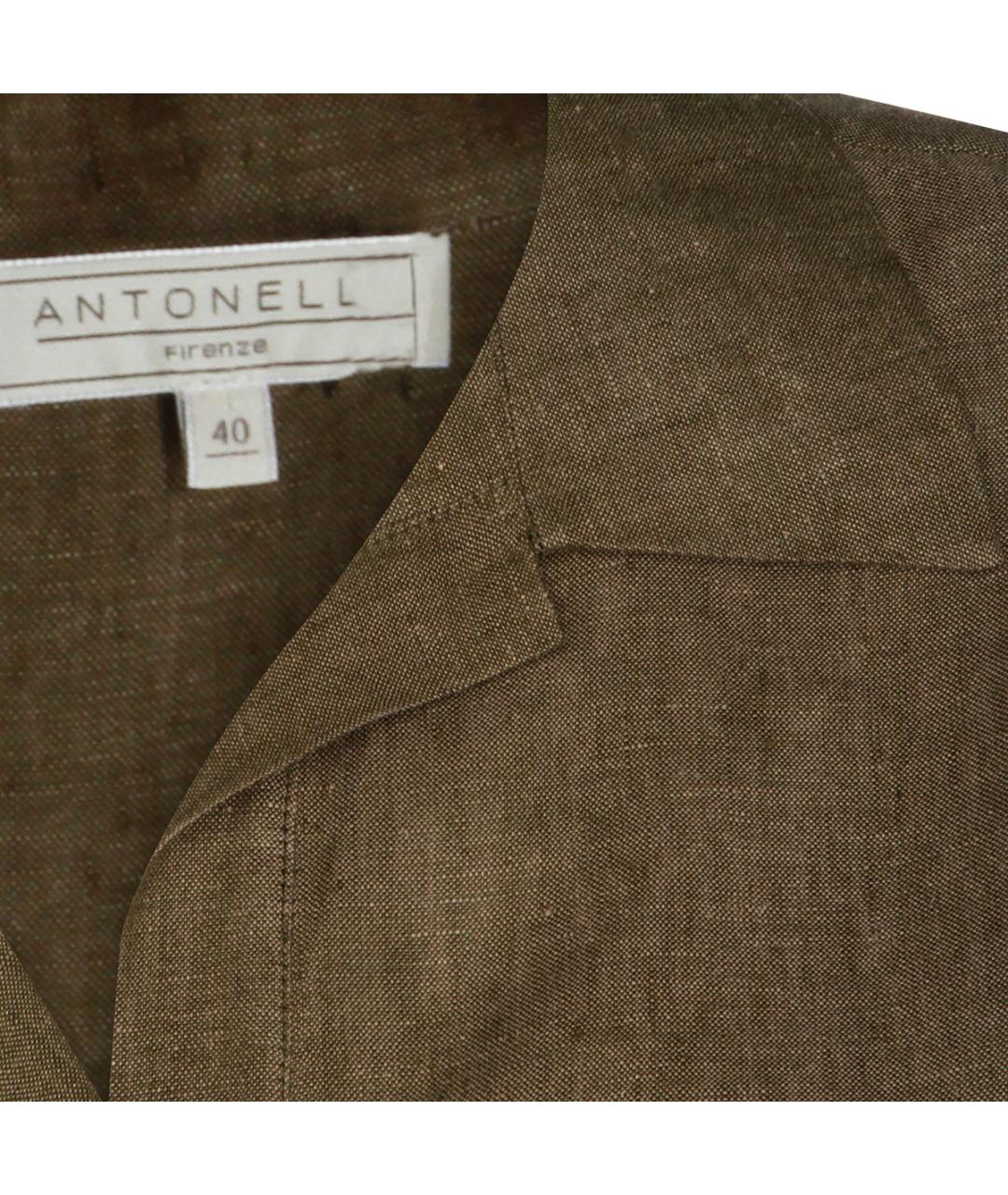 ANTONELLI FIRENZE Хаки льняная рубашка, фото 3