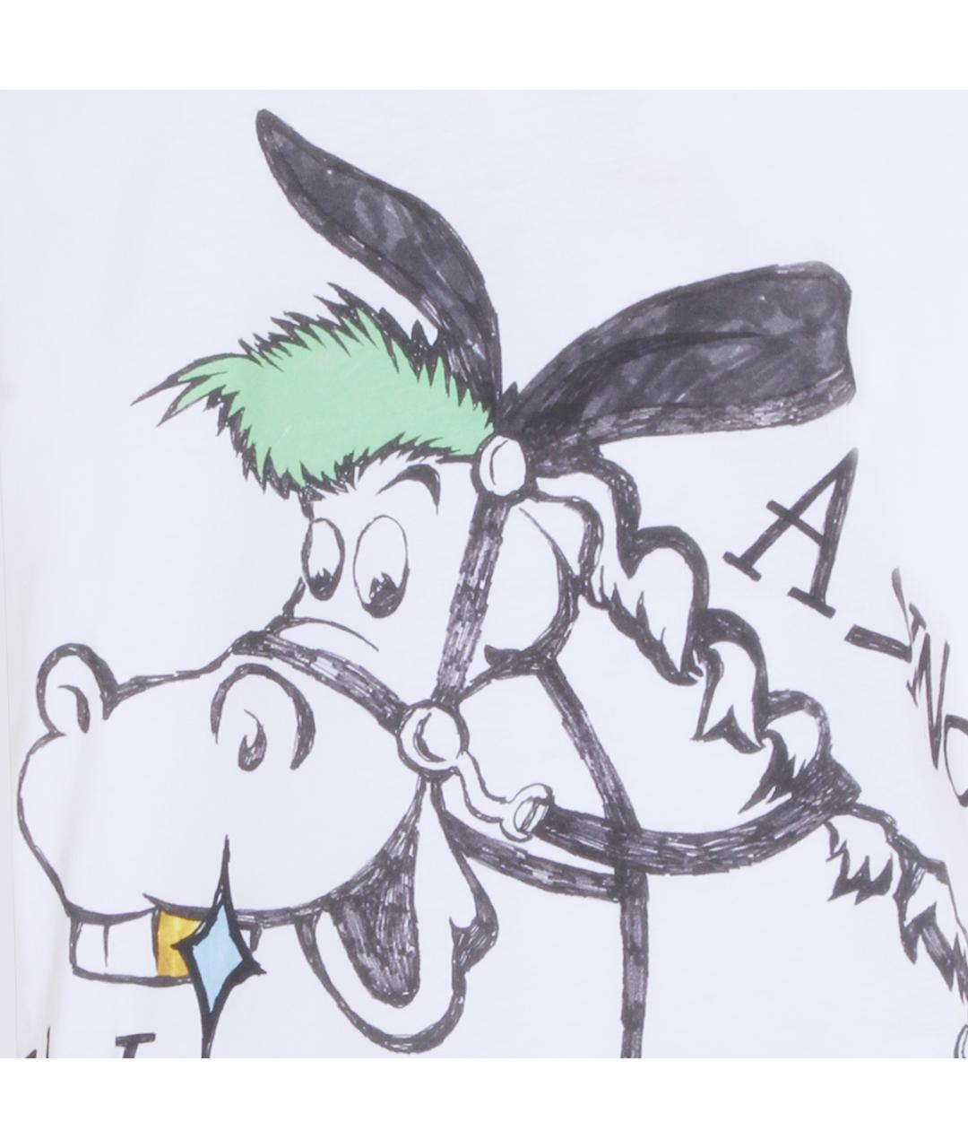 MOSCHINO Белая хлопковая футболка, фото 3