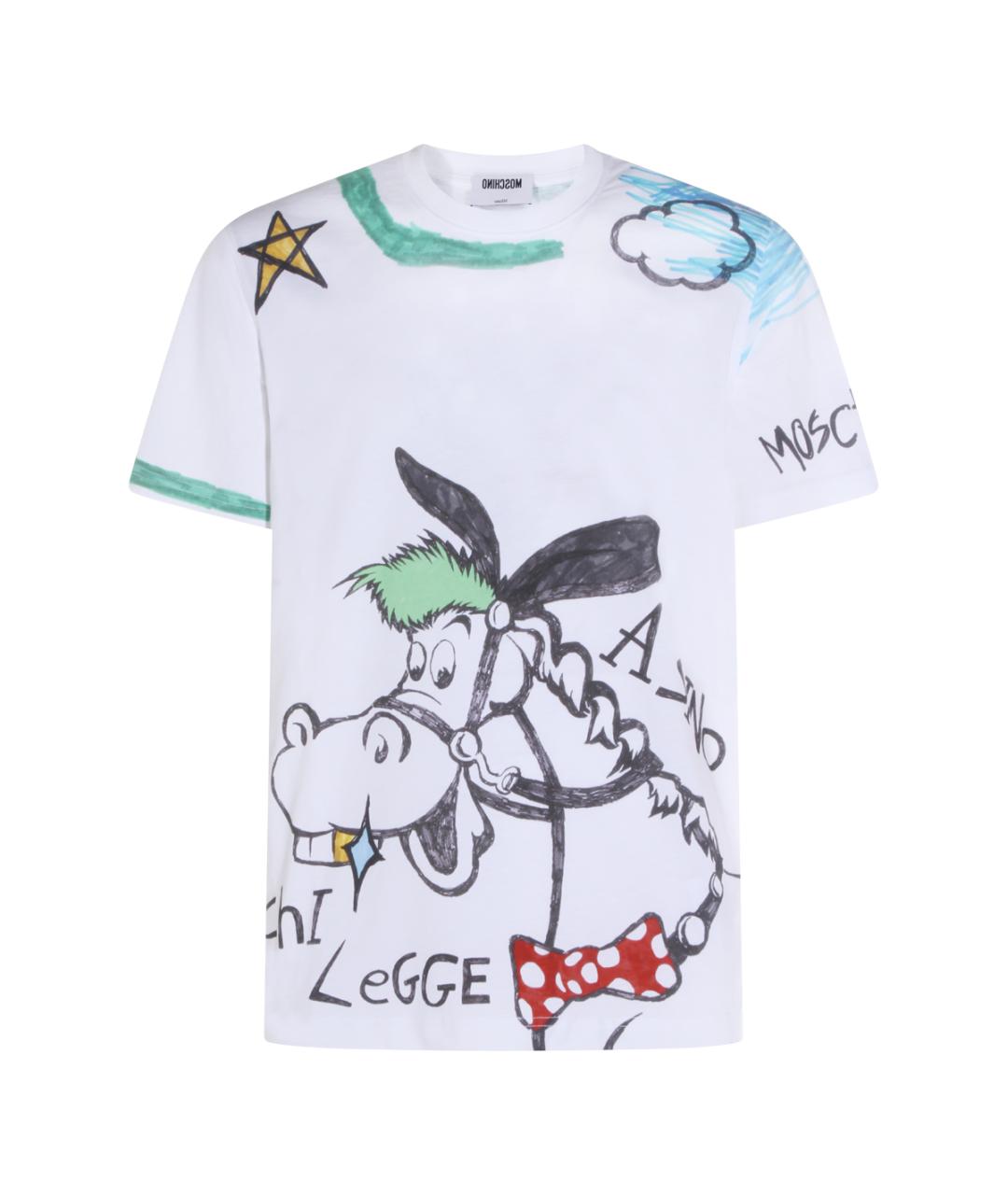 MOSCHINO Белая хлопковая футболка, фото 1
