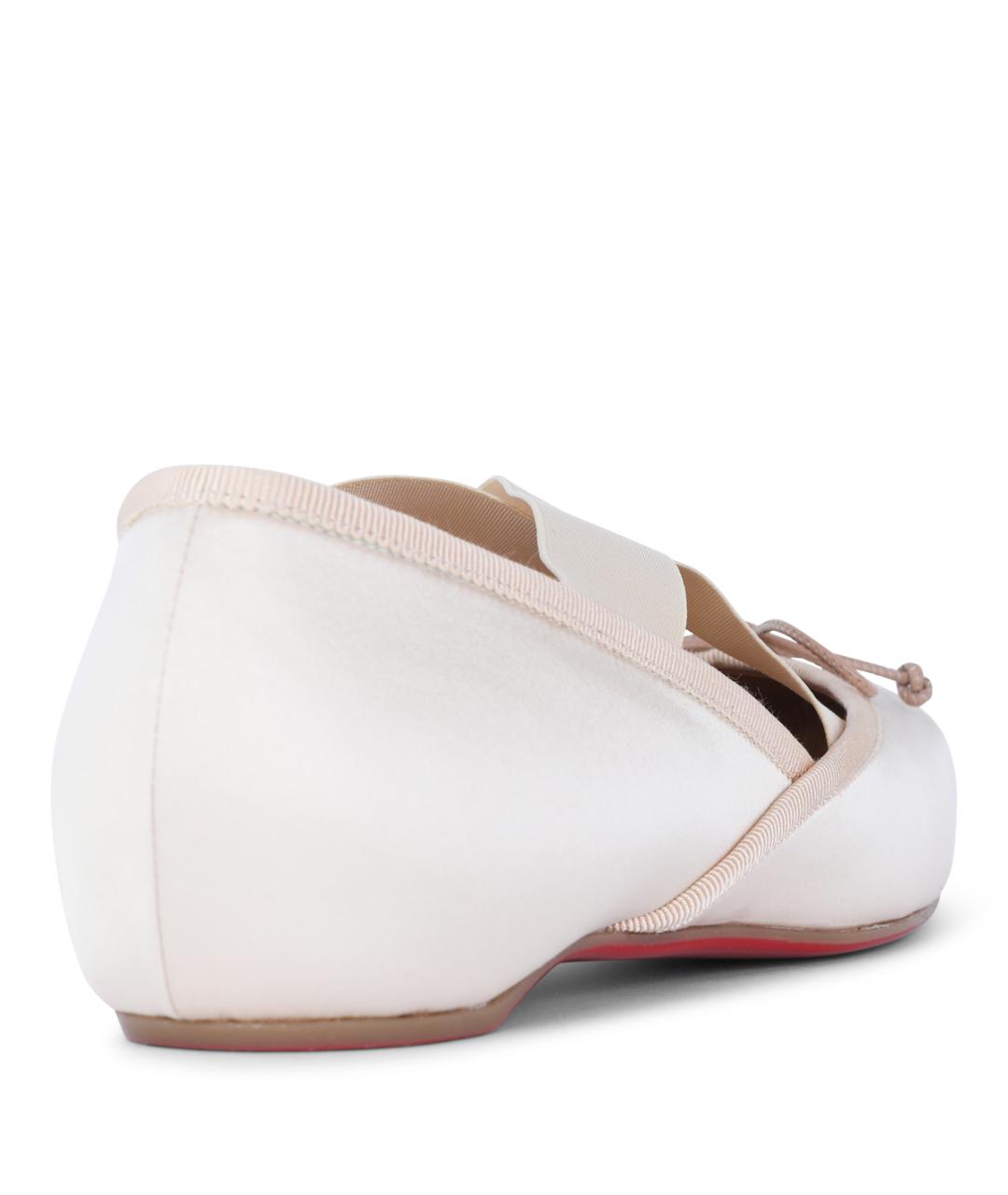 CHRISTIAN LOUBOUTIN Розовые текстильные балетки, фото 3