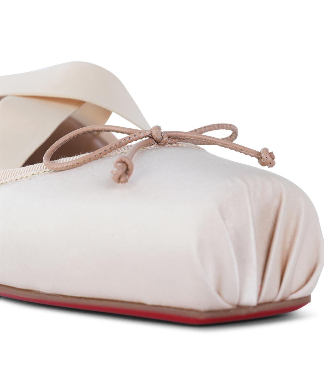 CHRISTIAN LOUBOUTIN Розовые текстильные балетки, фото 4