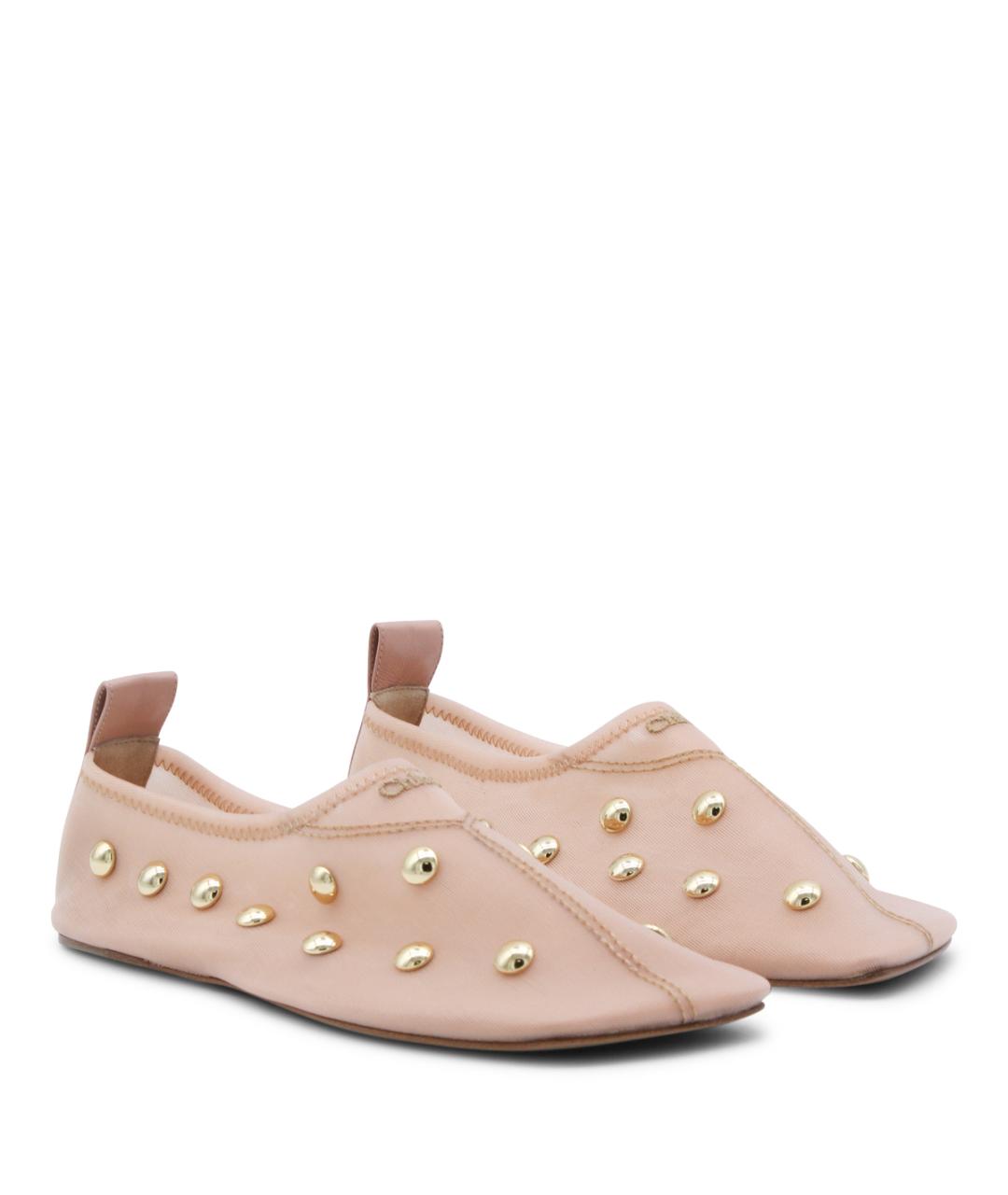 CHLOE Бежевые текстильные балетки, фото 2