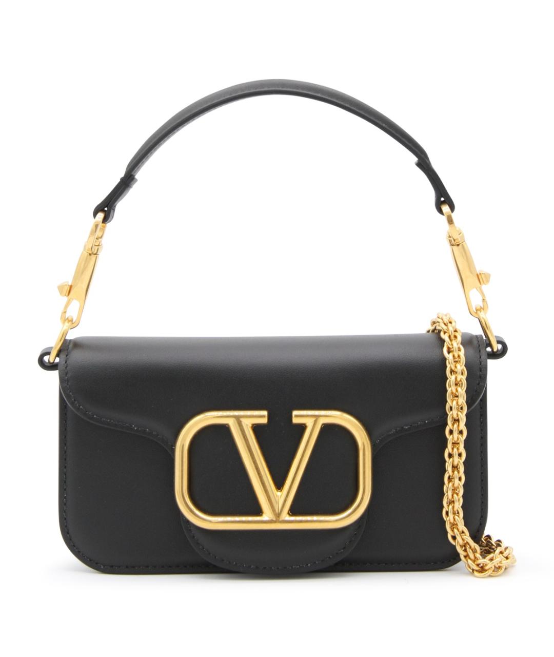 VALENTINO Черная кожаная сумка через плечо, фото 1