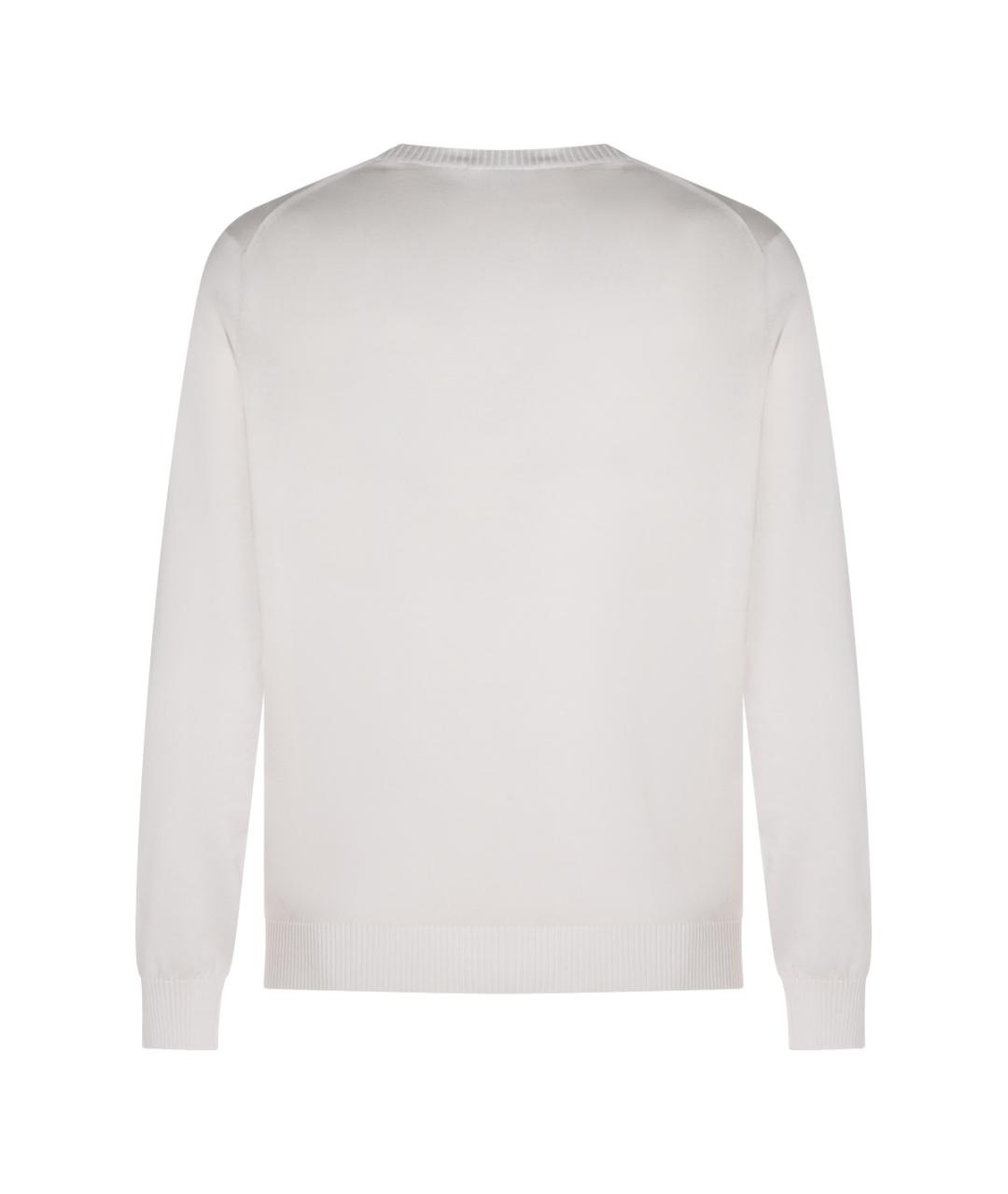 MALO Белый хлопковый джемпер / свитер, фото 2