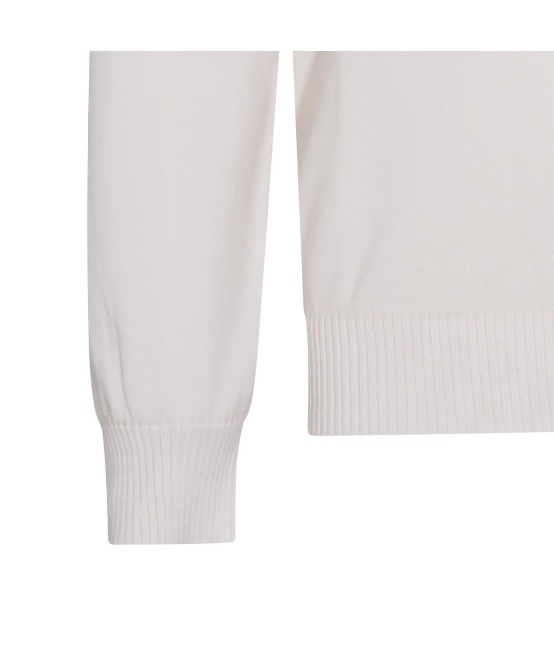 MALO Белый хлопковый джемпер / свитер, фото 3