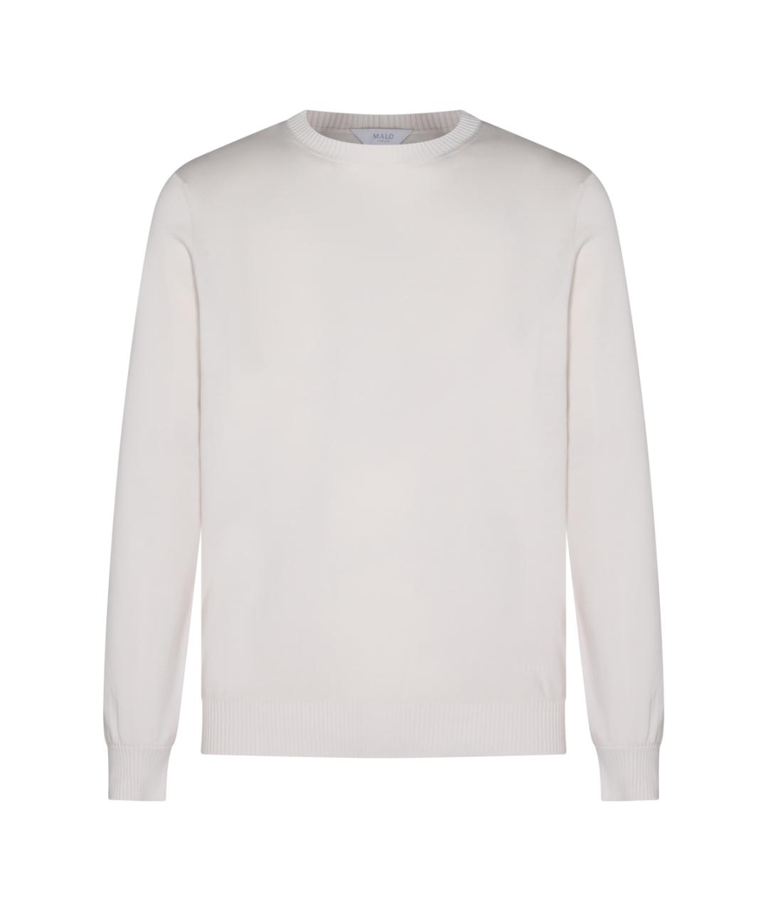 MALO Белый хлопковый джемпер / свитер, фото 1