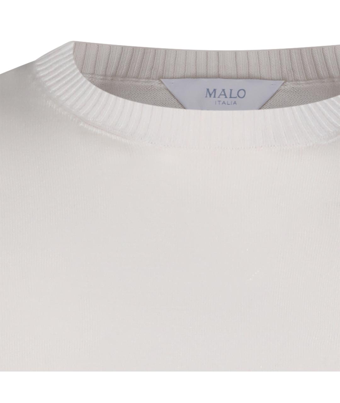 MALO Белый хлопковый джемпер / свитер, фото 4