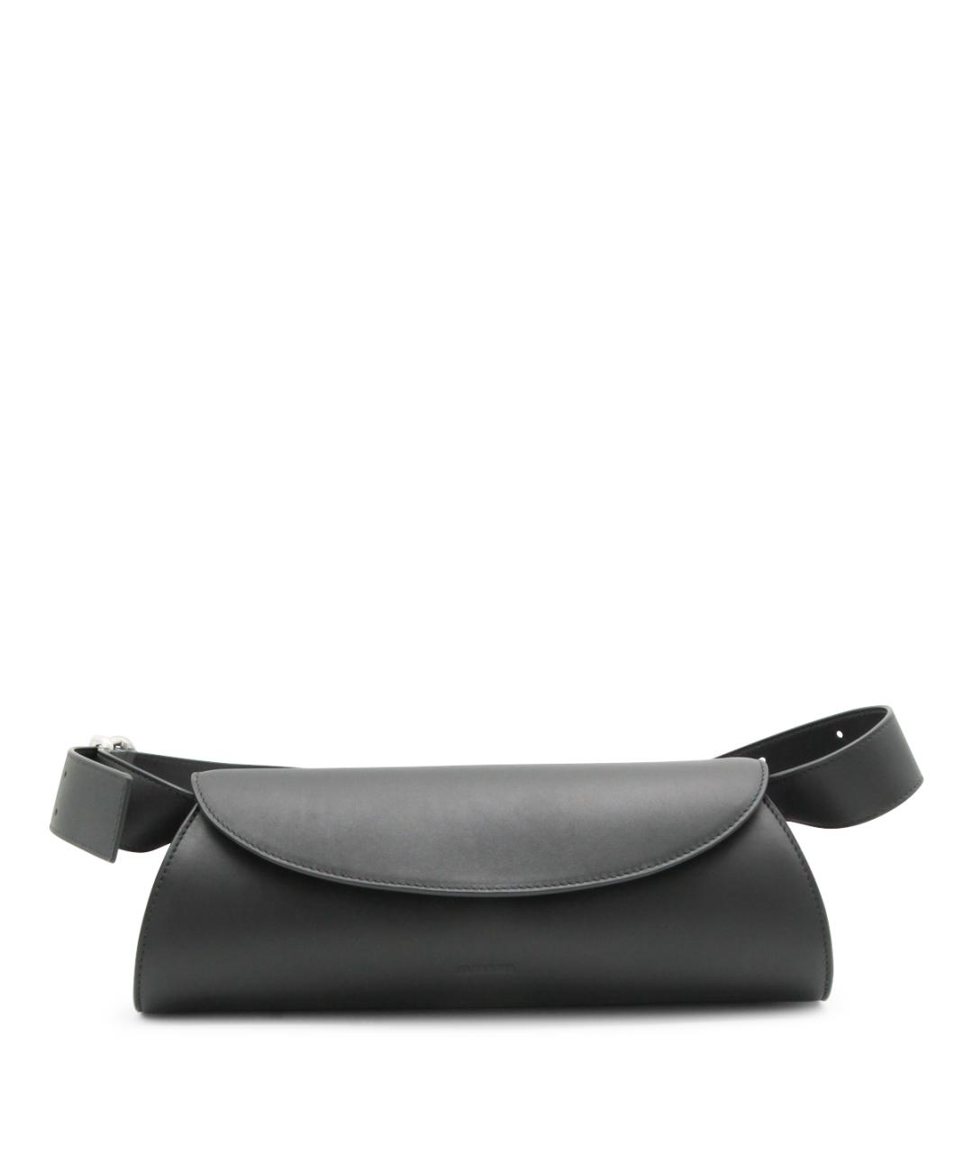 JIL SANDER Черная кожаная сумка на плечо, фото 1