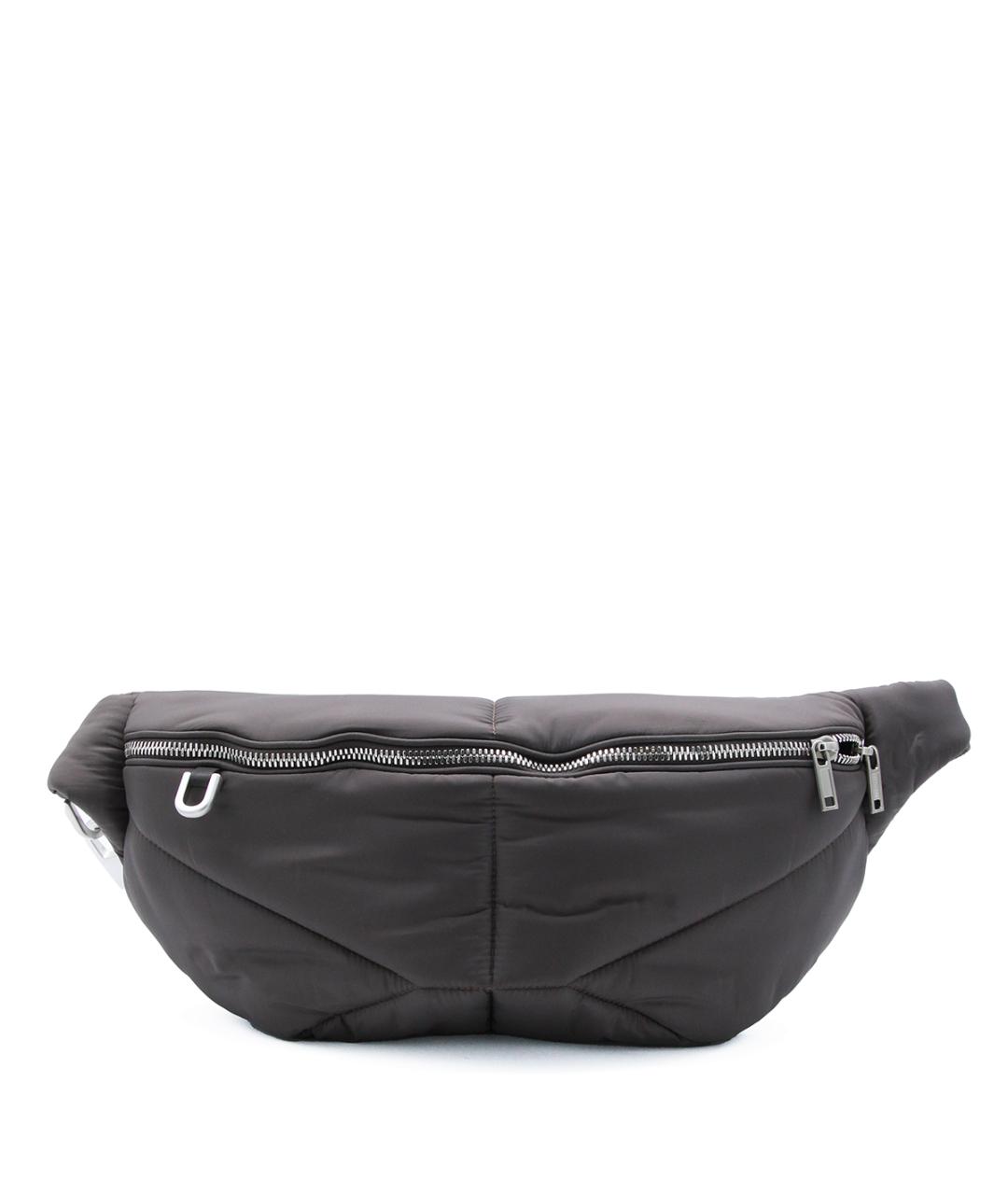 MONCLER Серая кожаная поясная сумка, фото 1