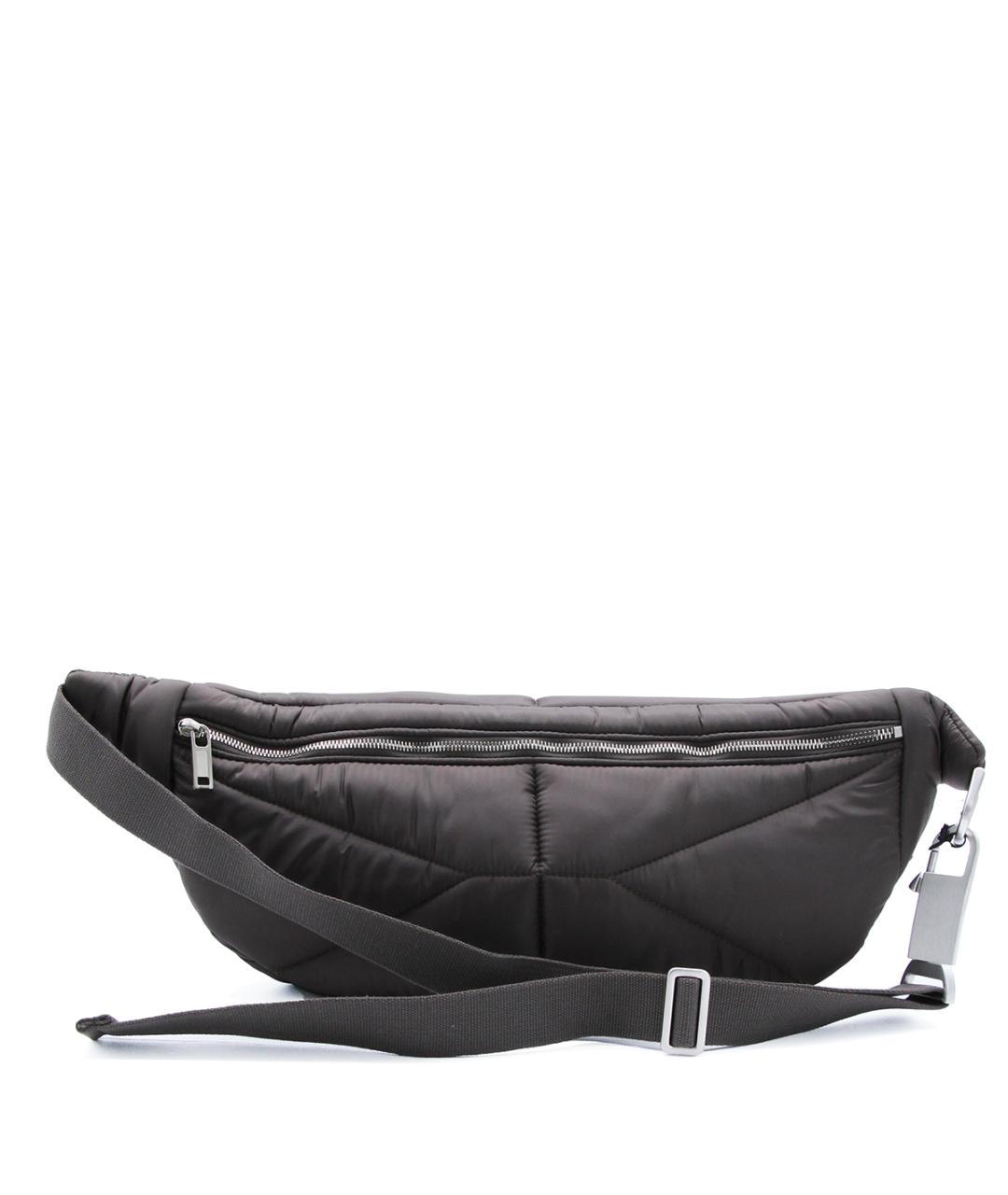 MONCLER Серая кожаная поясная сумка, фото 2