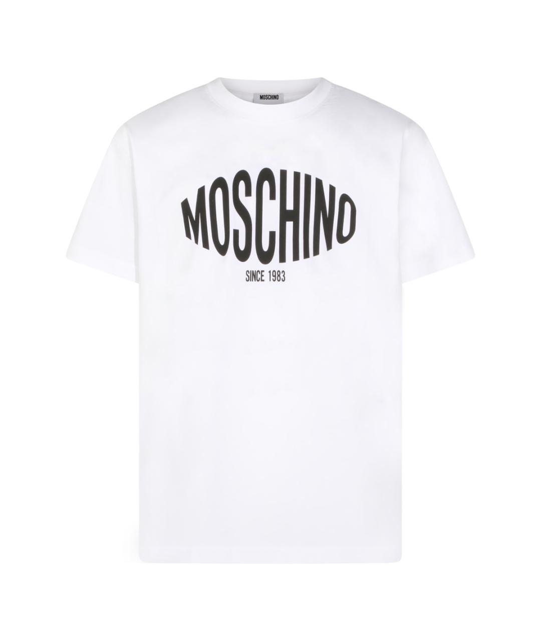 MOSCHINO Белая хлопковая футболка, фото 1