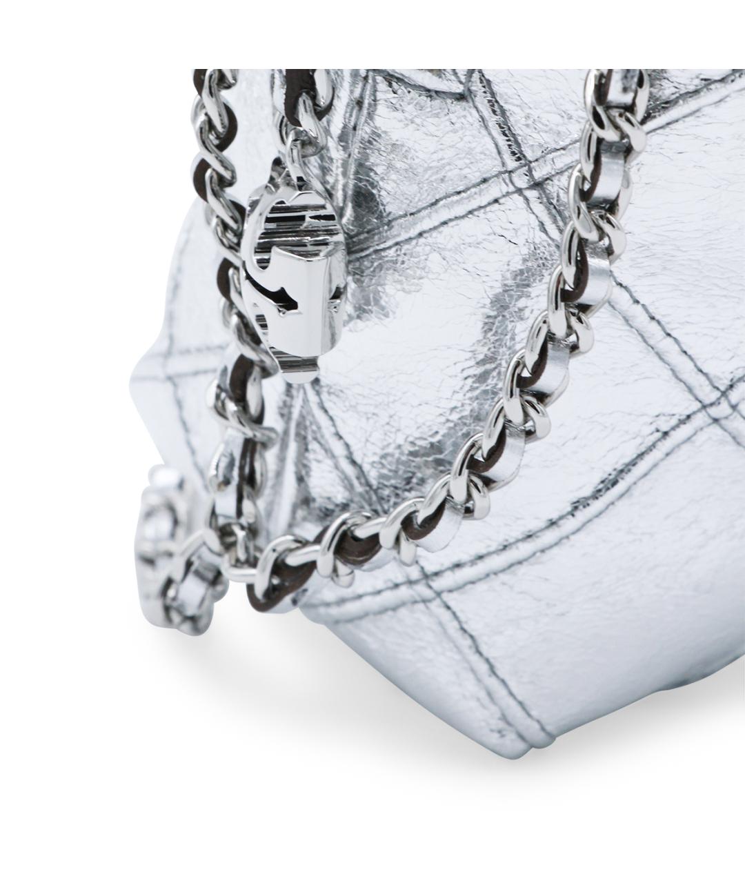 TORY BURCH Серебряная кожаная сумка через плечо, фото 4