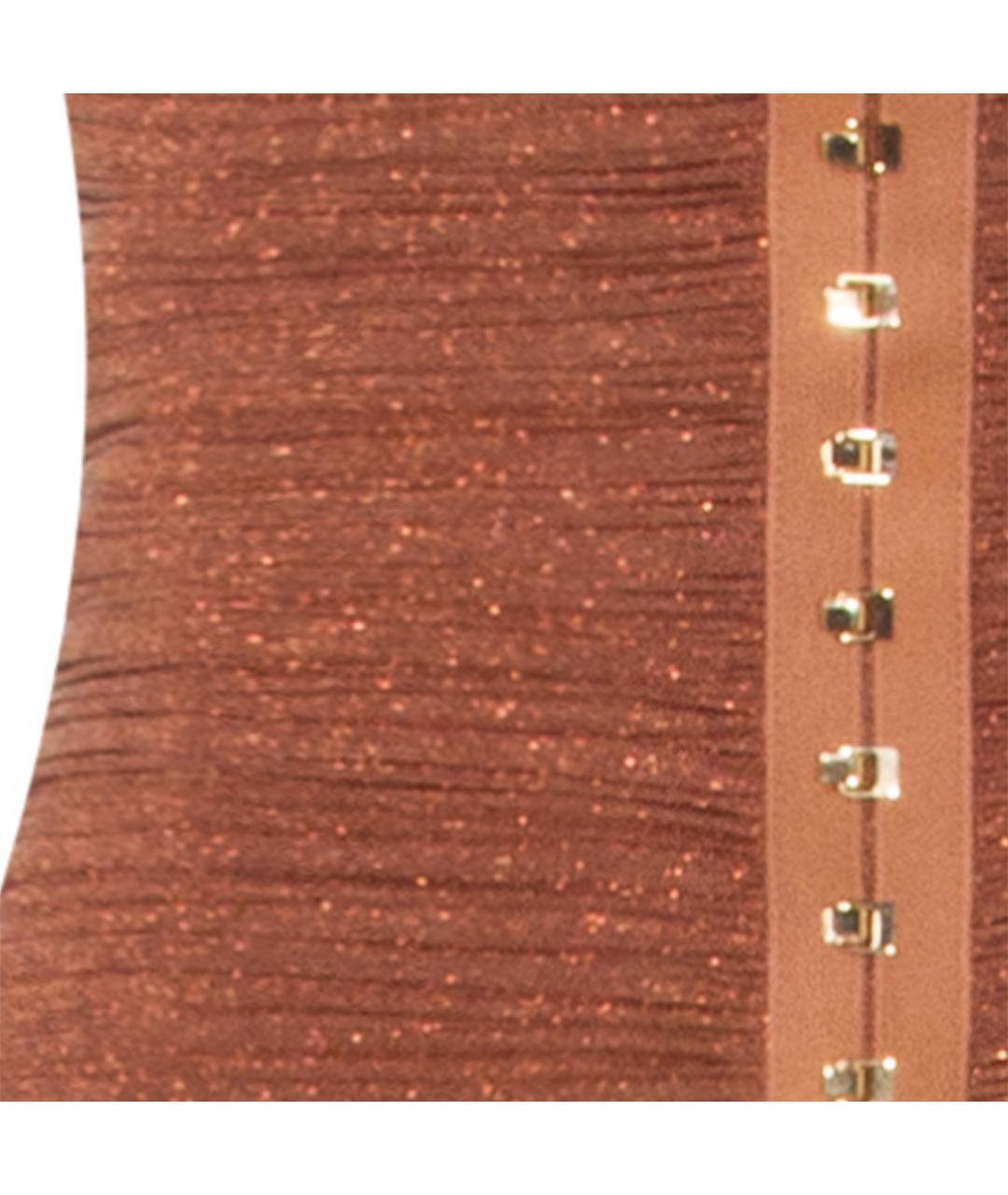 ELISABETTA FRANCHI Коричневое вечернее платье, фото 4