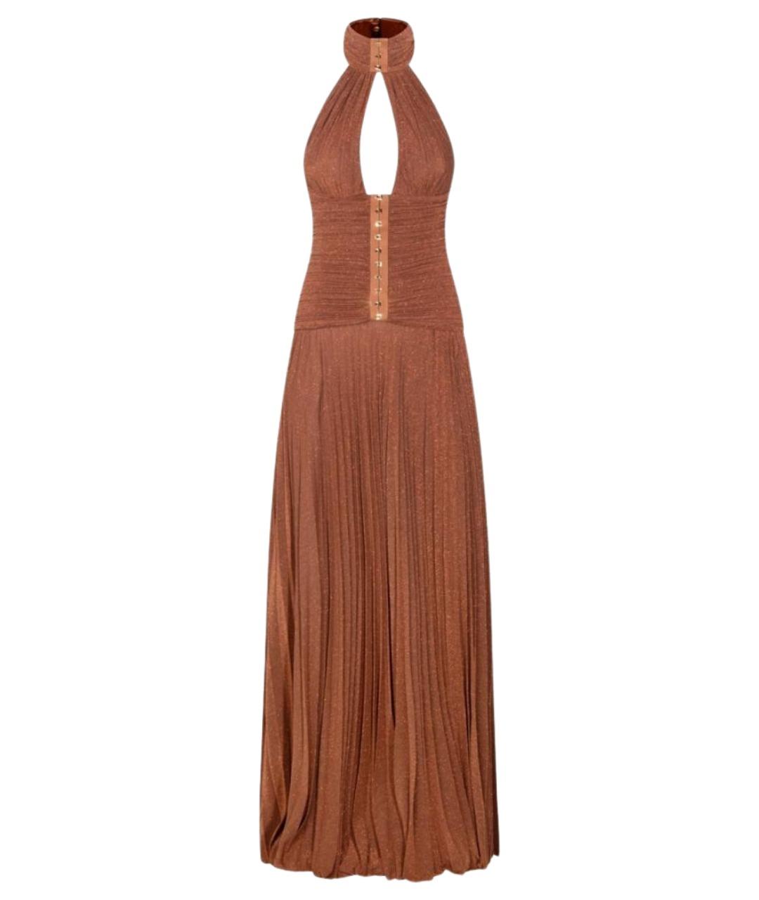 ELISABETTA FRANCHI Коричневое вечернее платье, фото 1