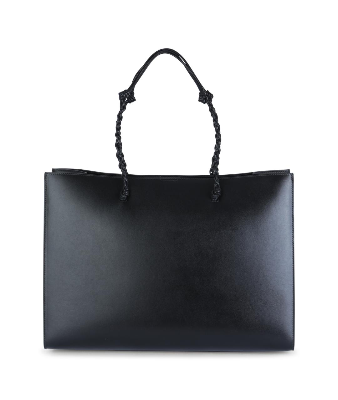 JIL SANDER Черная кожаная сумка тоут, фото 3