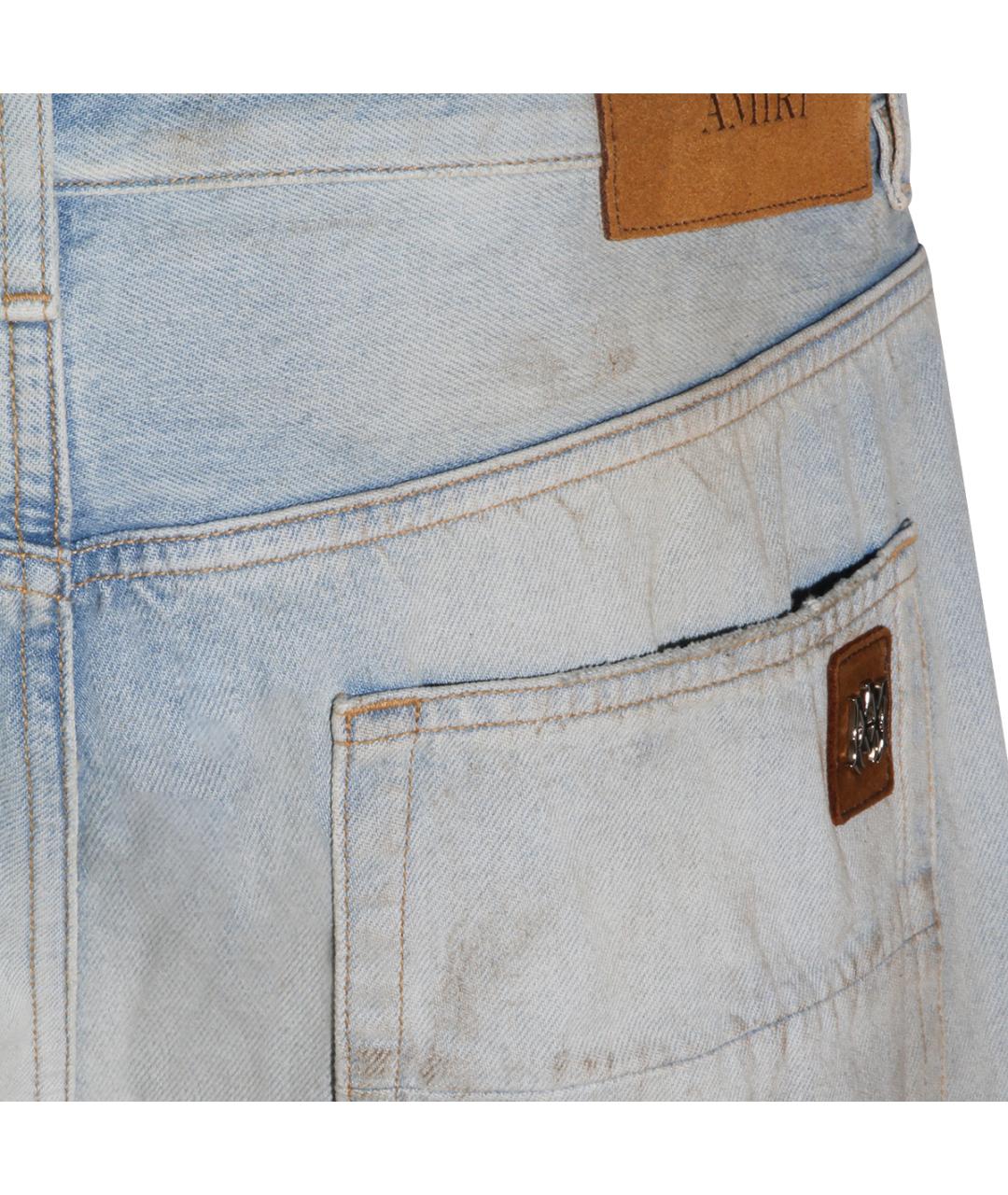 AMIRI Голубые хлопковые прямые джинсы, фото 5
